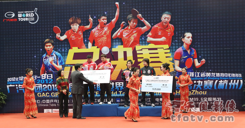 广汽传祺颁奖合影国际乒联职业巡回赛总决赛合影杭州摄影