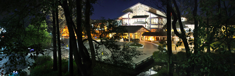 杭州西湖摄影，杭州金溪山庄度假酒店夜景摄影，杭州杨公堤夜景摄影