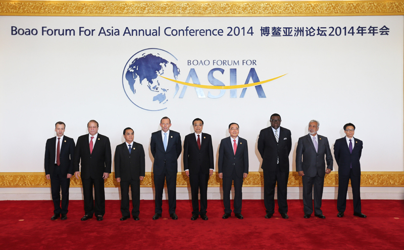 博鳌亚洲论坛2014年年会的外国领导人合影 