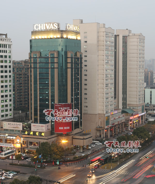 杭州金都宾馆集体照摄影，杭州酒店建筑摄影，杭州酒店夜景摄影